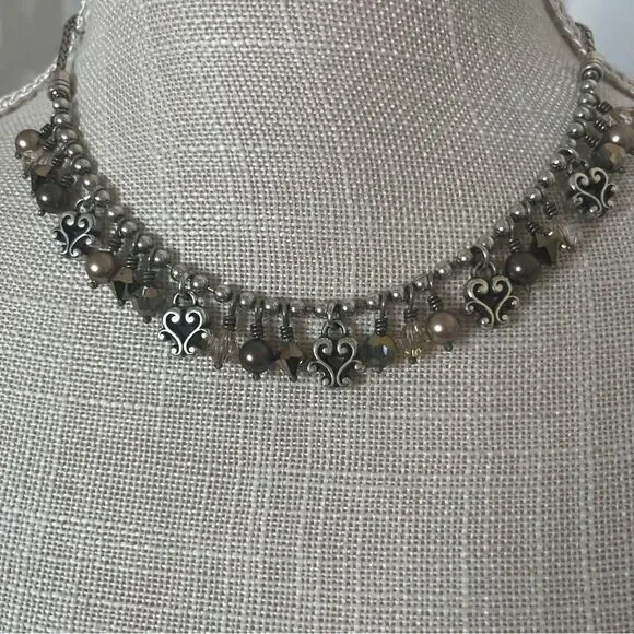 Brighton Silver Collar-Style Necklace with Organic Design - Picture 4 of 4